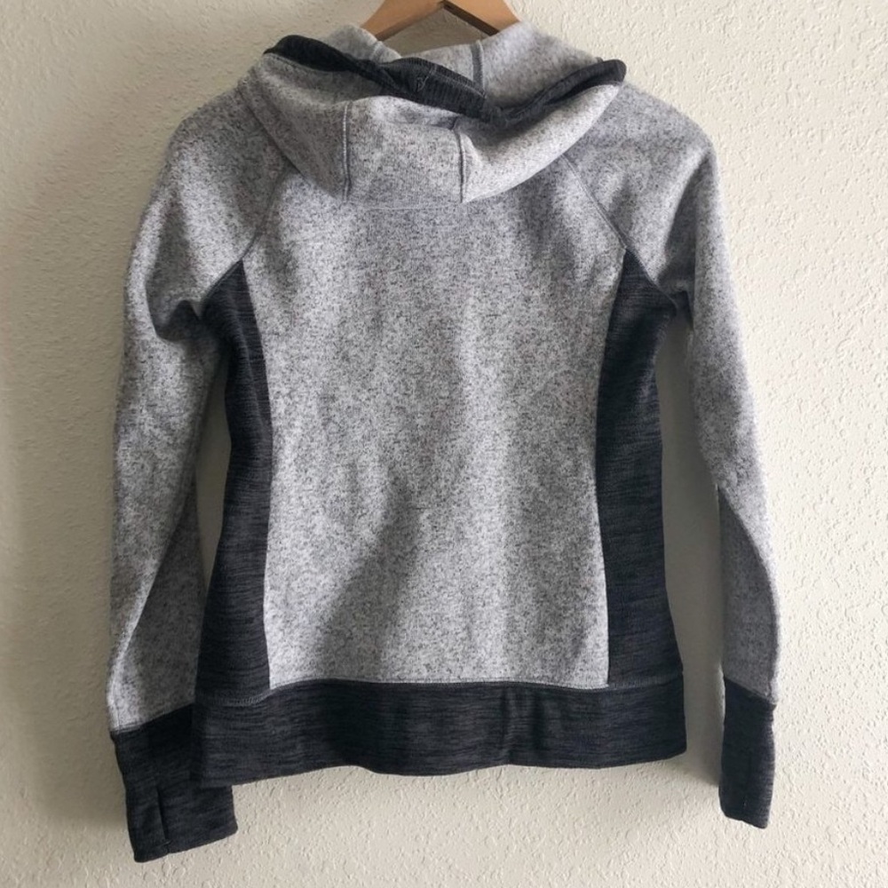 Tek Gear Grey and Charcoal Colorblock Fleece Full Zip, XS - Picture 2 of 8